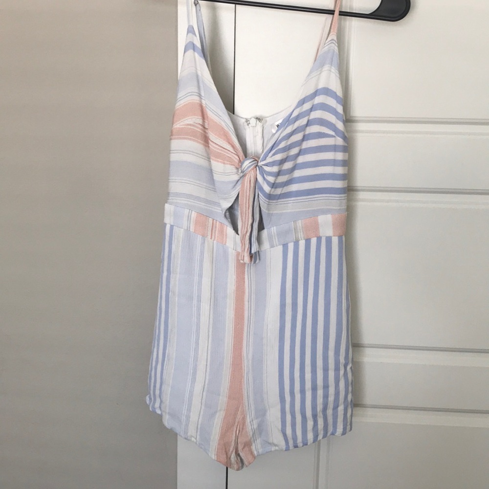 Striped Cut-Out Romper